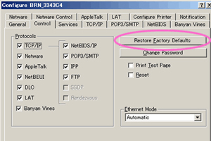 factory reset brother printer